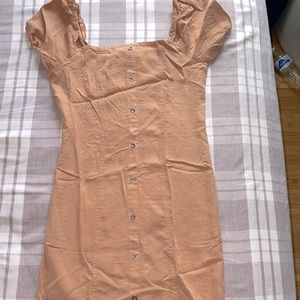 Light brown button dress